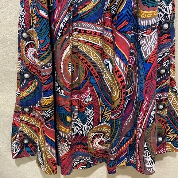 VINTAGE Gene Ewing Bis Boho Western Maxi Skirt - Picture 8 of 12